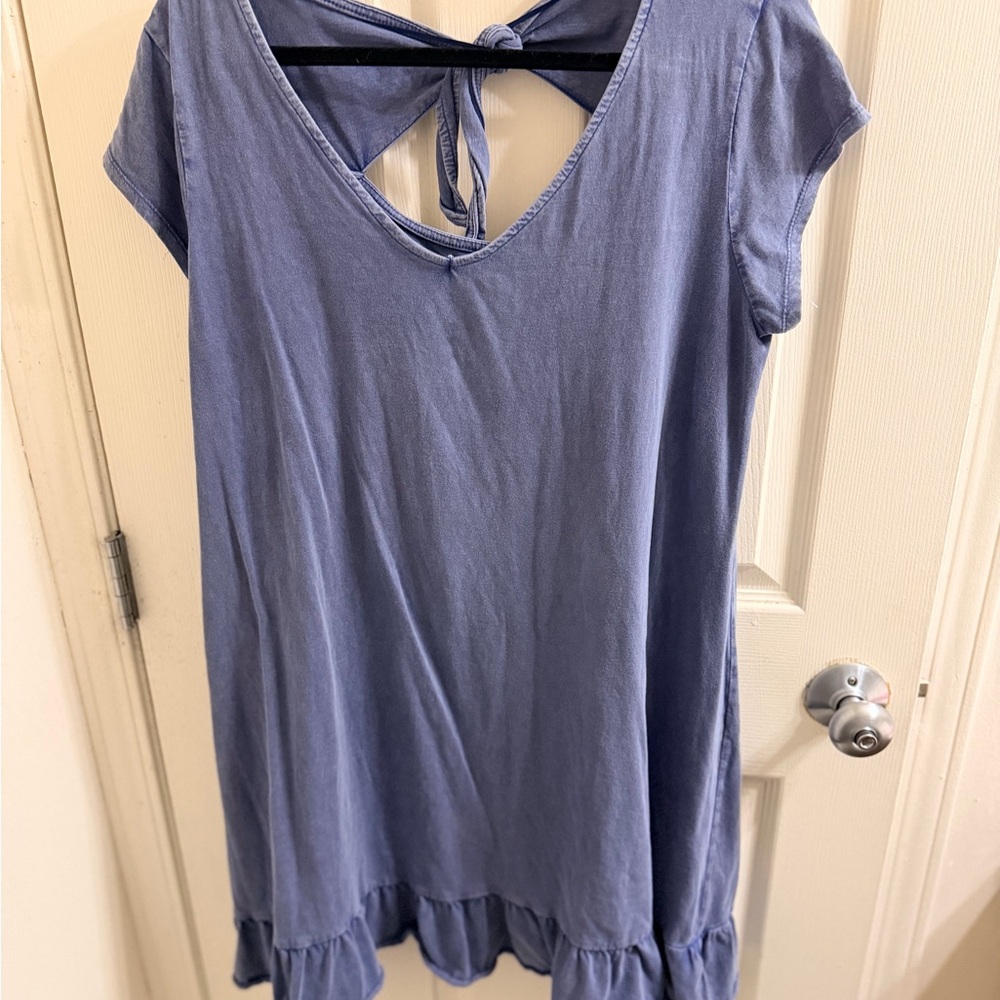 Falls Creek Blue Mini Dress with Cap Sleeves